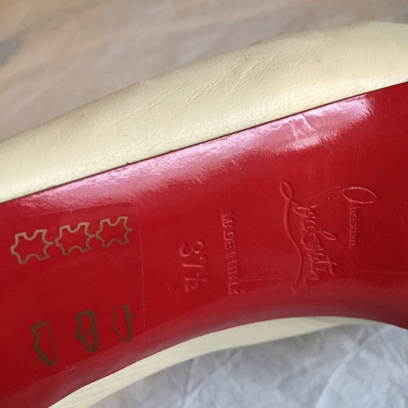 CHRISTIAN LOUBOUTIN BEIGE/PINK PLATFORMS SZ-37.5 - Picture 8 of 8